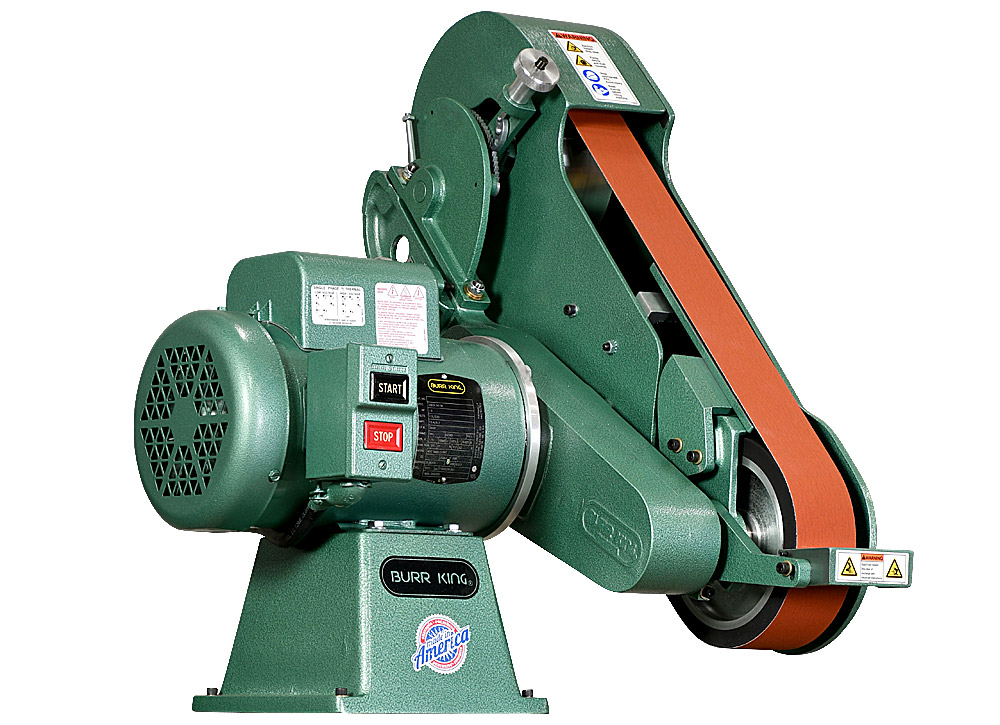 90100 belt grinder shown with workrest